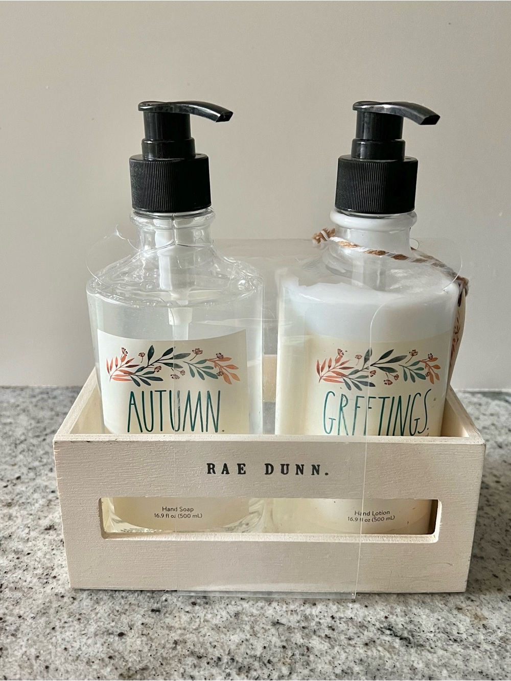 NWT Rae Dunn Autumn Greetings Hand Soap and Hand Lotion Set